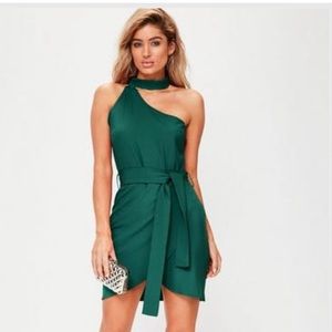 Green one shoulder dress